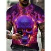 Vintage Skull Men Graphic T-Shirt Summer Street Men's Tops Fashion Round Neck Men Short Sleeve Tee New Oversized Men's Clothing