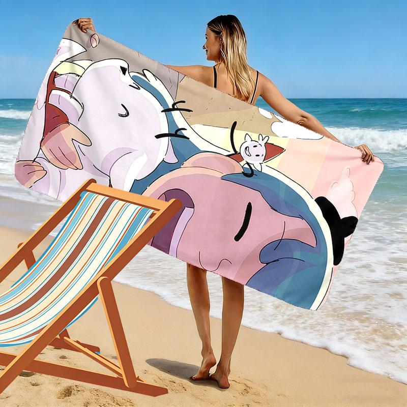 Hilda Print Beach Towel, Large Soft Quick Dry Towel for Beach Camping Swimming