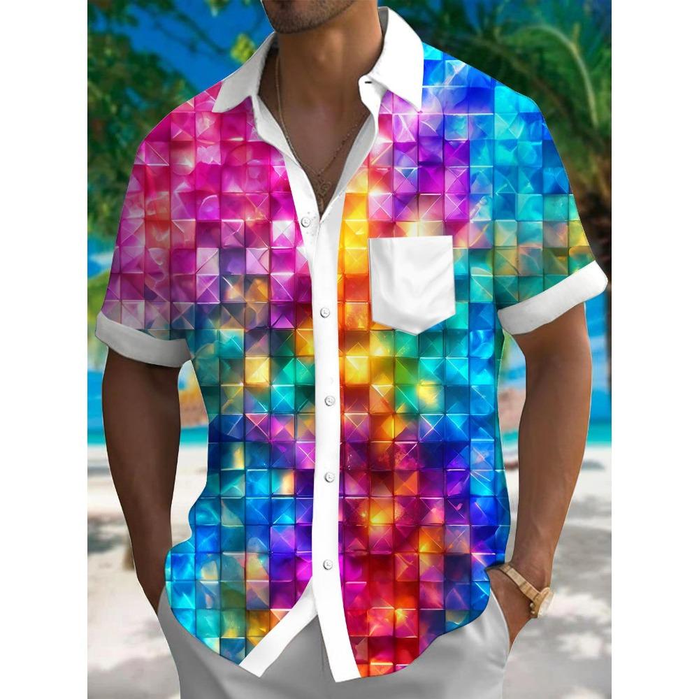 

Летняя гавайская рубашка весна/лето мода мужская рубашка для отдыха на улице прогулки турист пляж принт полностью открытая рубашка с коротким рукавом на пуговицах XL