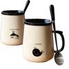 Ceramic Mug with Lid & Spoon - Cute Children's Design, Perfect for Home, Office, or Breakfast Coffee