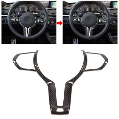 Capa de volante do carro guarnição de fibra carbono adesivo decorativo substituição para bmw m2 m3 m4 m5 x5m f