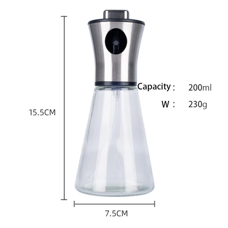 Stainless Steel Spray Oil Bottle with Glass, Hand-pressed Spray Oil Bottle, Oil Control Bottle, Kitchen Tools, Healthy Diet