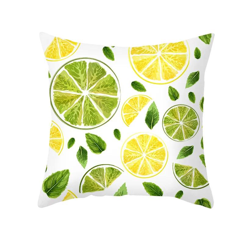 Nordic Summer Yellow Lemon Throw Pillow Cover Living Room Sofa Office Car Seat Waist Cushion   Home Decoration