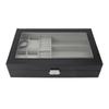 Watch Storage Box Waterproof Dustproof 4 Slots 3 Glasses Compartments Ring Layer Watch Case Organizer for Jewelry