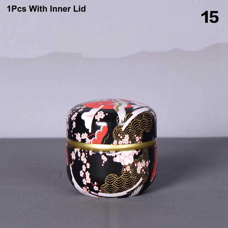 Tea Caddy Tea Box Containers Candle Cans Coffee Candy Snacks Sealed Iron Jars Floral Pattern Small Portable Storage Boxes