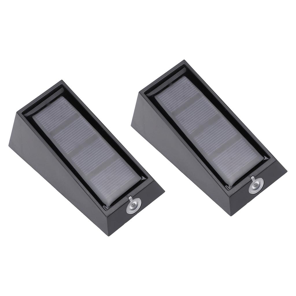 Solar Outdoor Wall Lights Waterproofing White Warm 2 Color LED Solar Lights for Outdoor Stairs Pathways and Gate Posts