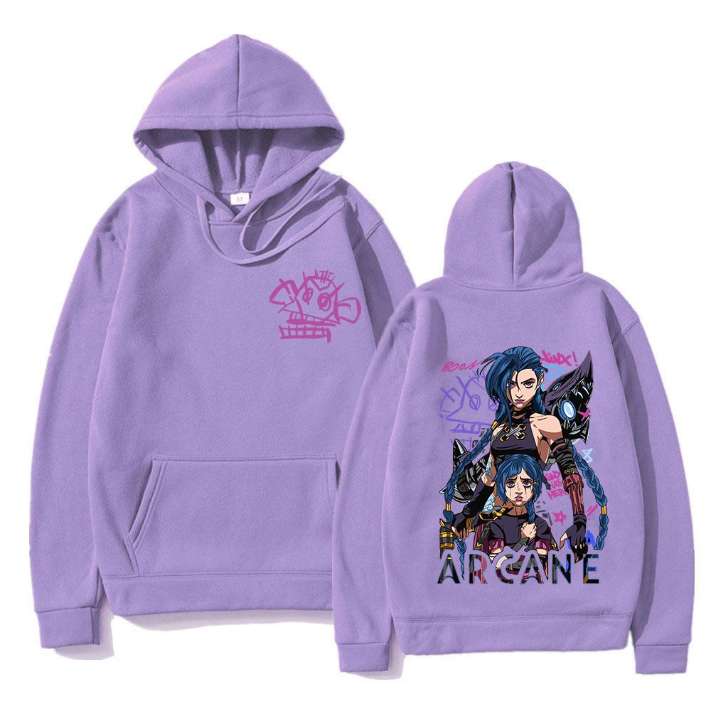 Arcane Jinx Hoodie Fashion Men Harajuku Anime Rabbit Monkey Hoodies Unisex Funny Cute Cartoon Bunny Pullovers Sweatshirts Hoodys