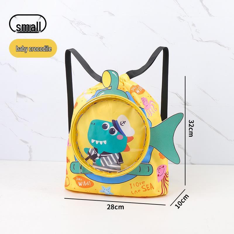 Cute Cartoon Waterproof Children's Swim Backpack with Dry/Wet Separation