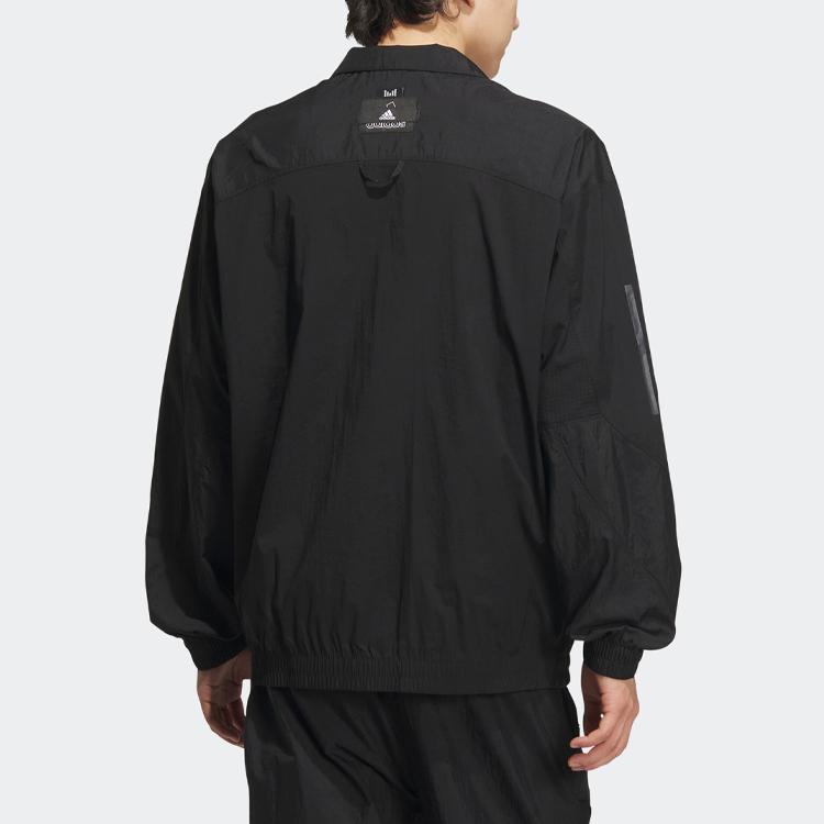 Adidas Striped Logo Sports Jacket Men Jacket Black IA6960