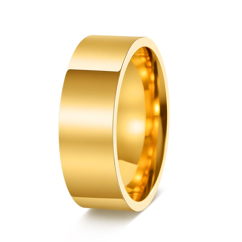 Minimalistischer Modeschmuck Edelstahl Partnerringe Poliertes Band 4mm 6mm 8mm Größen