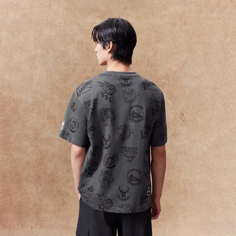 Jack & Jones Men's NBA Collaboration Logo Print Loose Fit T-Shirt