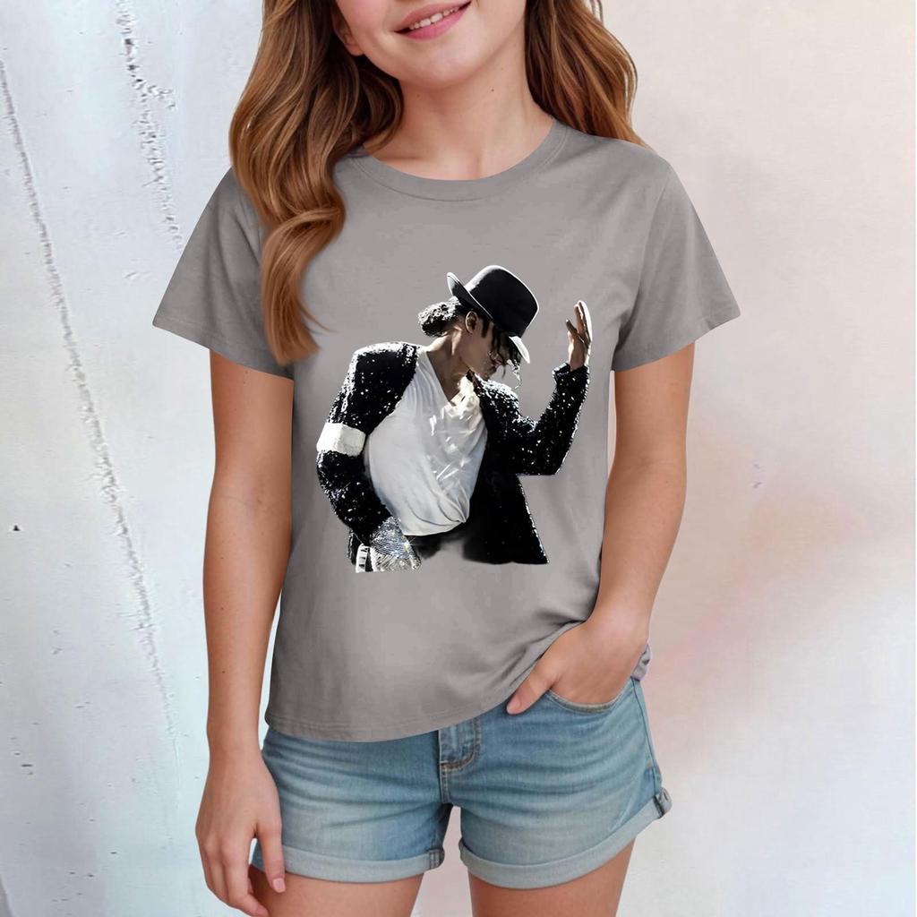 Kids Print Round Neck Short Sleeve Casual T-shirt