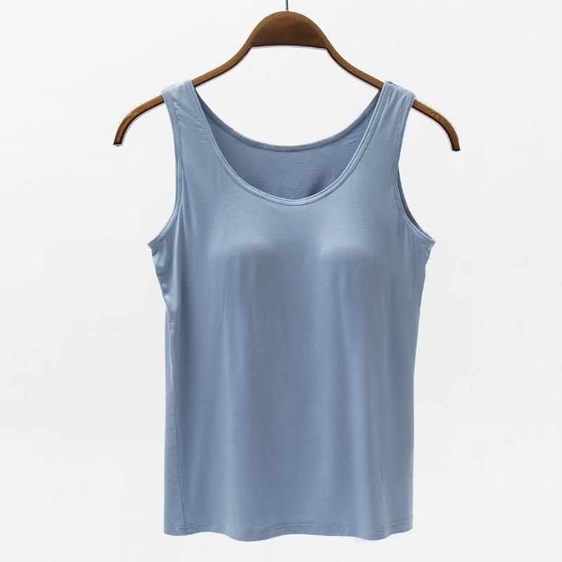 Canottino Lingerie da Donna in Modal Taglia L per l'Estate con Coppe a Cinque Dita e Spalline Larghe - Molteplici Opzioni di Colore