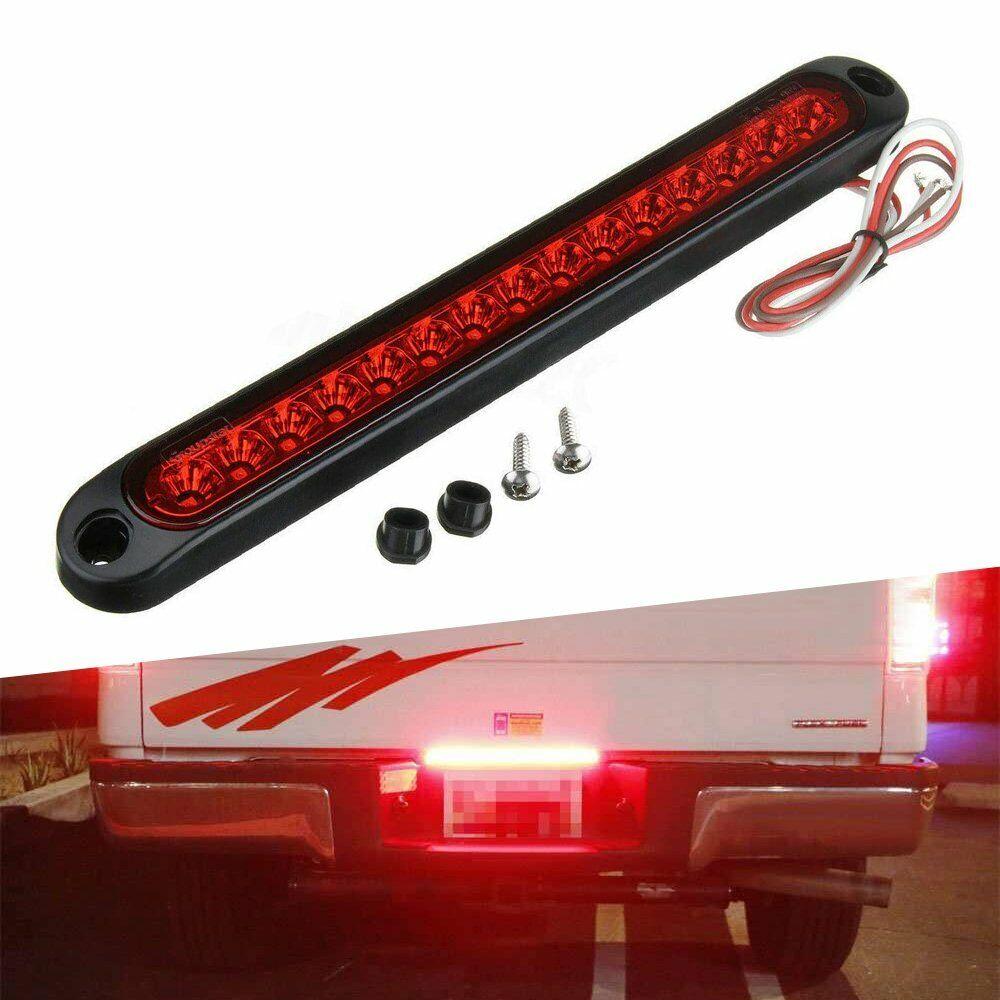 Car LED Third 3RD Brake Lights Bar Ultra-Thin Rear Parking Signal Lamp Truck High Mount Stop Warning Light Universal 24V 12V RedBack Up Lights 1