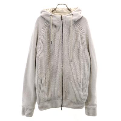 Lână Mânecă lungă tricot reversibil Hanorac cu fermoar 50 gri Bărbați Second hand