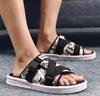Sandales tendance pour hommes, chaussures classiques d'été à motif graffiti, pantoufles souples, chaussures de marche confortables, tongs décontractées pour l'extérieur