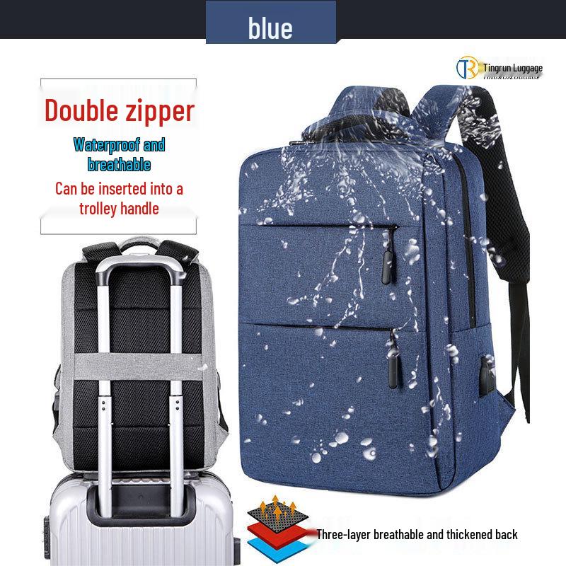 Cross-Border Business Computer Backpack with USB, 17.3" & 15.6" Sizes, Outdoor Use, Custom Logo Option