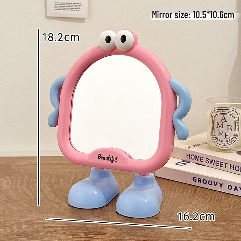 

Cute Big Feet Portable Makeup Mirror for Bedroom & Dorm - HD Beauty Desktop Tabletop 18.4*16*4.5 рожевий