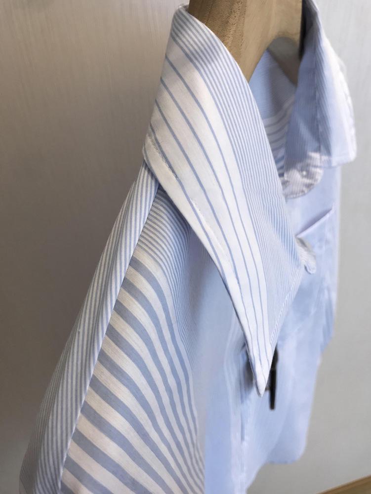 High-End Minimalist Striped Long-Sleeve Turn-Down Collar Shirt for Women