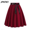 JPNTKY Women's Fashion Casual Solid Color Print Skirt Reaction