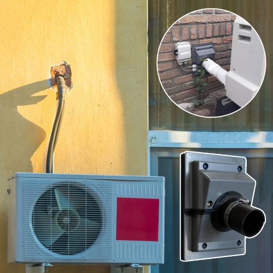 Split Cover Wall Sleeve Kit for AC Line Set Easy Install Wall Penetration Cover for Indoor Outdoor Air Conditioner Systems HVAC Line-Set Cover