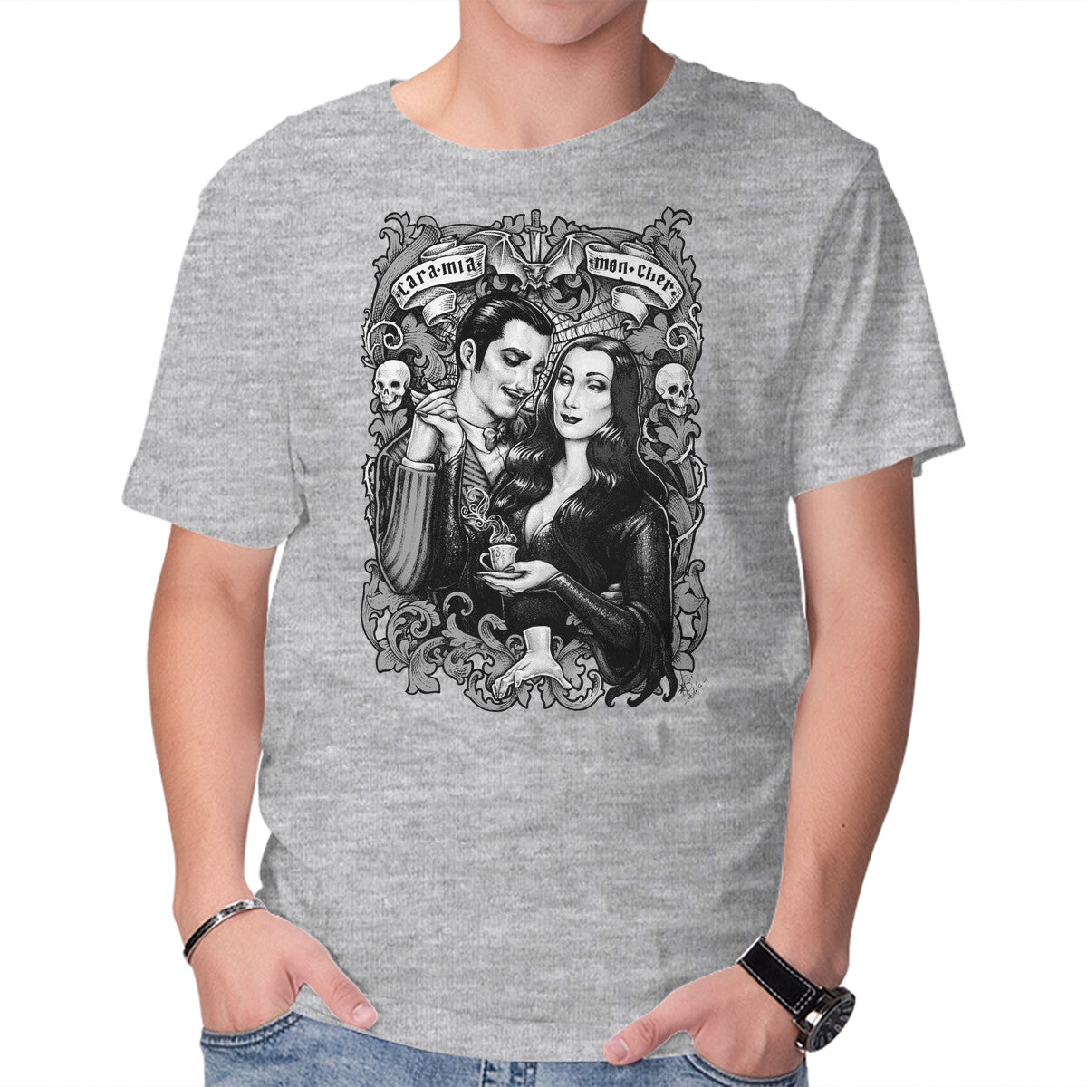 Unisex Crew Neck T-Shirt Cara Mia-Mon Cher Graphic Short Sleeve Casual Tee XXL