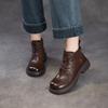 Leather Thick-soled High-heeled Martin Boots, Versatile and Fashionable Short Boots, Casual Women's Shoes