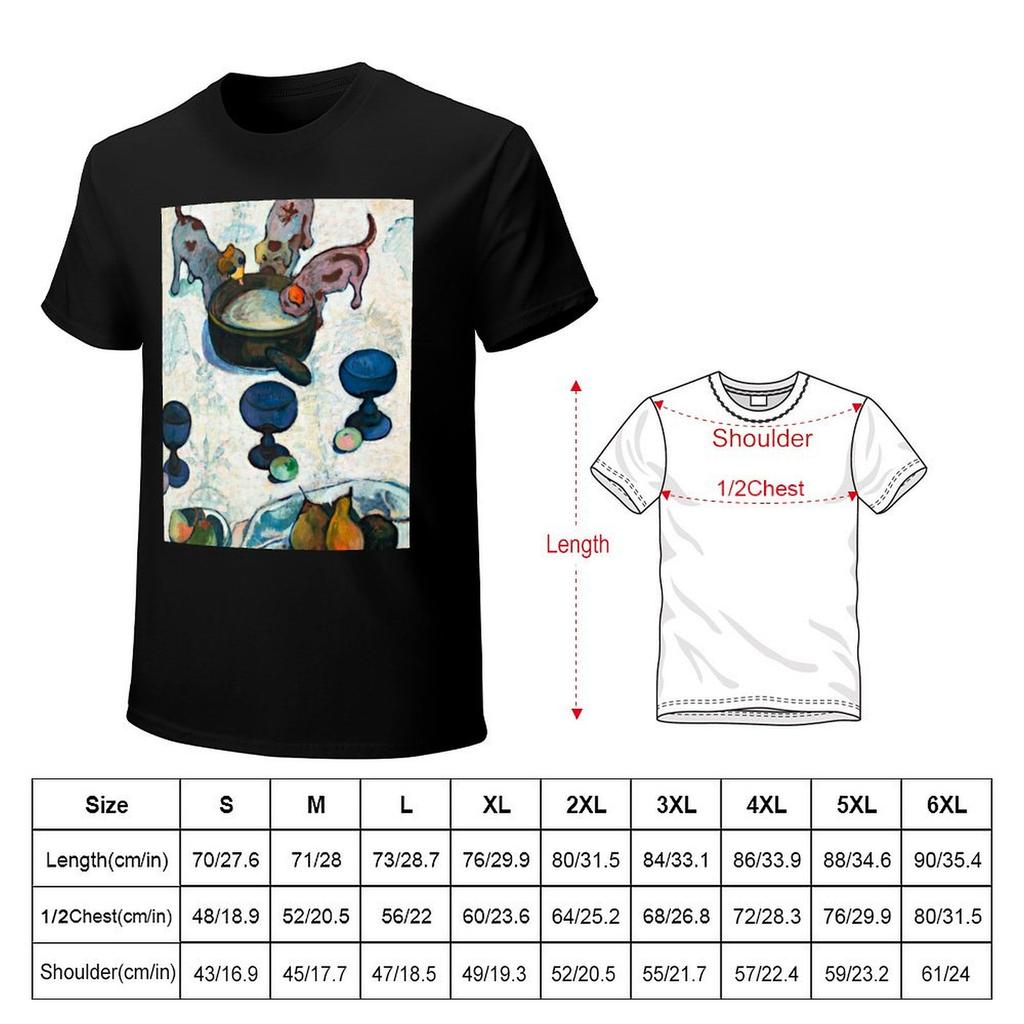 1888 Gauguin Still Life with Three Puppies TShirt shirts graphic anime man clothes blue lock Mens t shirts