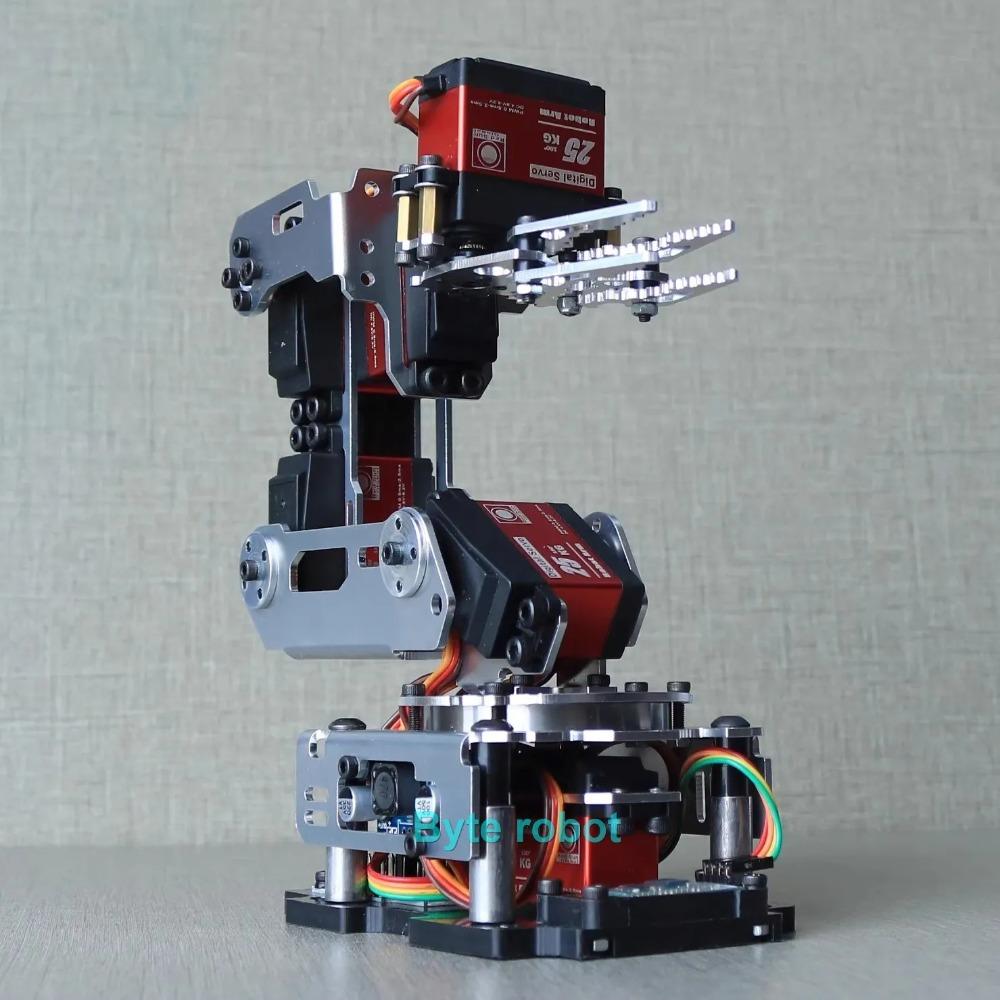 APP Control 6 Dof Metal Mechanical Arm Aluminum Alloy Bracket High Quality Robot Arm for Arduino Robot DIY Kit Programmable Arm