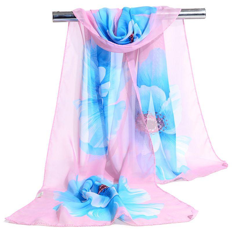 Printed Scarves for Spring and Summer Fashion Versatile Women's Chiffon Scarves Lightweight Shawls and Sun Protection Scarves