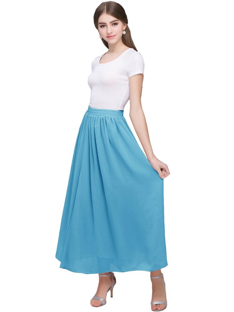 

Plus Size Ladies’ Skirt Versatile Fairy Skirt Beach Casual Full Skirt Solid Colour Chiffon Midi Skirt Fluffy Layered Tulle Tutu Skirt S