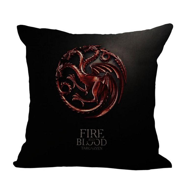 Luxurious Game Of Thrones Fire And Blood Throw Pillow Case For Elegant Home Decor