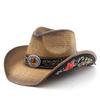 Unisex Floral Embroidered Straw Sun Hat