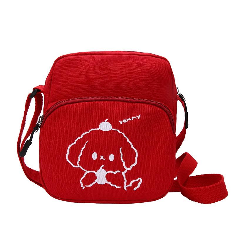 Japonský Harajuku styl kreslená plátěná taška korejská minimalistická crossbody peněženka pro studenty