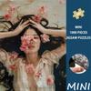 1000pcs Mini Jigsaw Puzzle, Pink Floral Girl Creative Decorative Puzzle, Fun Stress-Relieving Educational Game, Family Interactive Handmade Gift, Uniq
