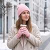 Outdoor Cycling Cold Weather Set Unisex Knitted Hat Gloves Set, Cozy Winter Beanies Gloves, Stretchy Windproof Headwear And Hand Warmers Warm Knit for