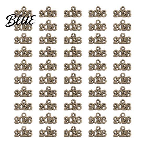 Holiday Number Decor 50Pcs 2026 Alloy Charm Vintage Decoration Accessories