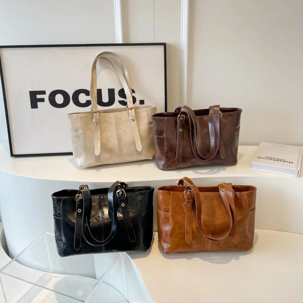 2025 Korean Trend Solid Color Shoulder Bags Women Designer Bag Large Capacity Tote Bag Elegant Female Handbags