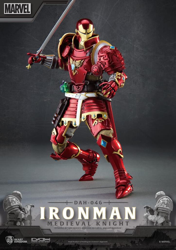 Dynamic Action Heroes Marvel Comics Iron Man (Medieval Knight) #046 Non-Scale Figure Red