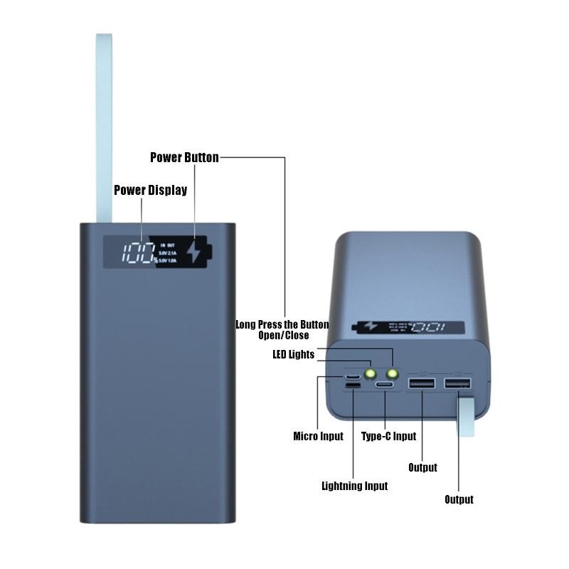 Contenitore per Batterie a 12 Scomparti Supporto Staccabile per Power Bank per Custodia Fai da Te per Guscio Porta Batterie Dual USB 18650 per Custodia