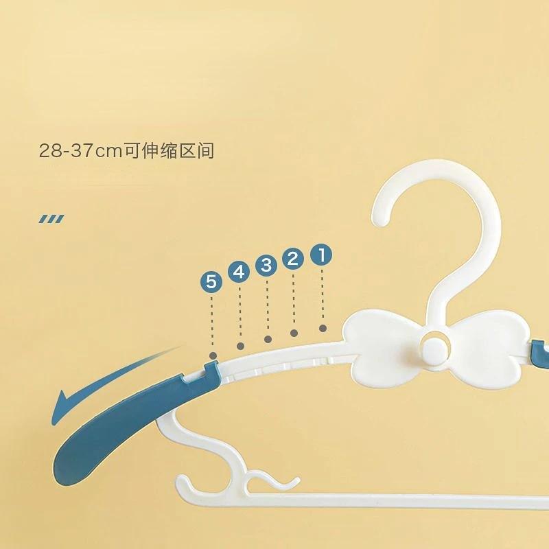 Retractable Baby Children's Clothes Hanger Multifunctional Wardrobe Storage Tool Traceless Home Use Dryer Kids Pants Dress Rack
