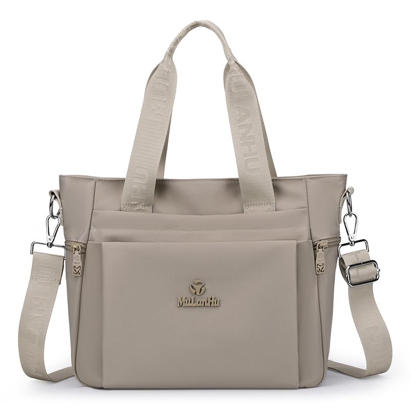 Borsa Tote Versatile in Nylon con Manici in Nastro Tasche con Zip Tracolla Regolabile Borsa a Spalla Casual da Donna per l'Uso Quotidiano