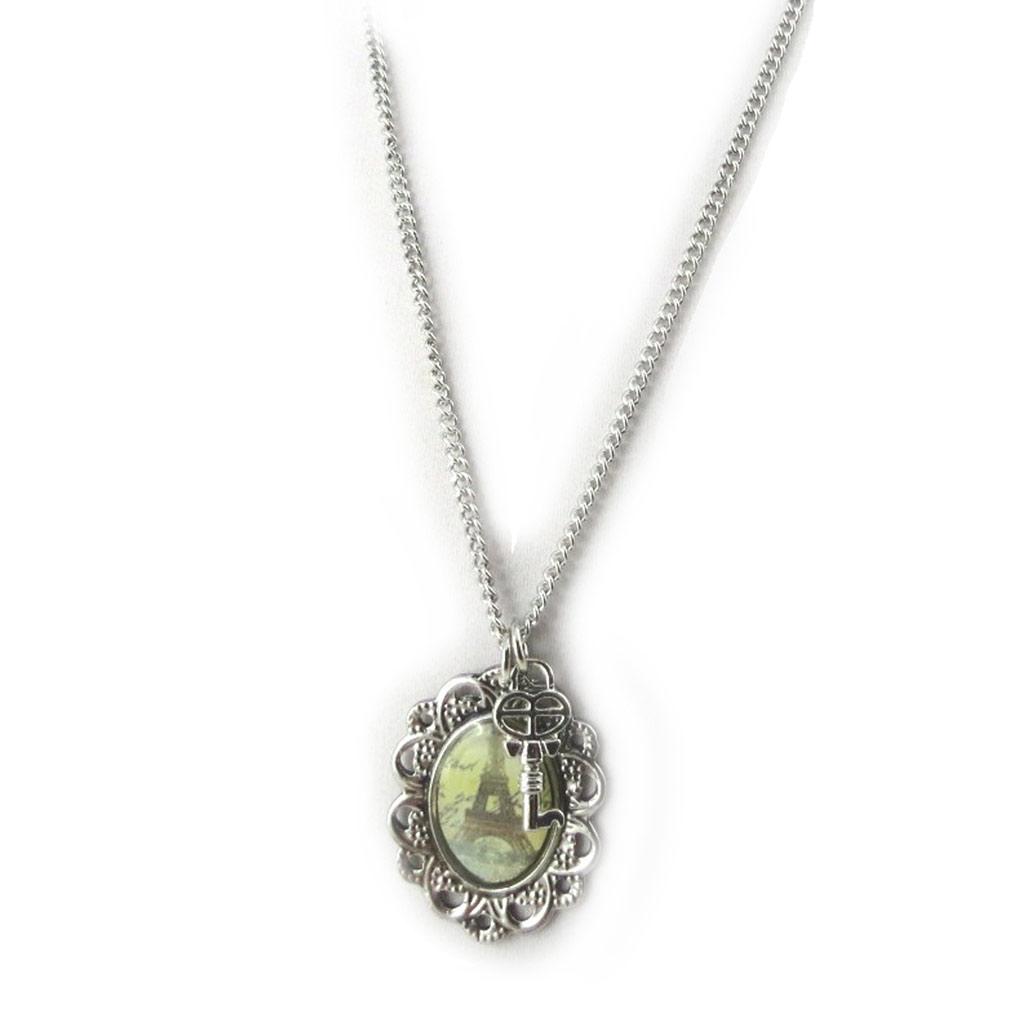 Les Trésors De Lily [N1663] - Designer Necklace 'Eiffel Tower' Yellow Brown Silver