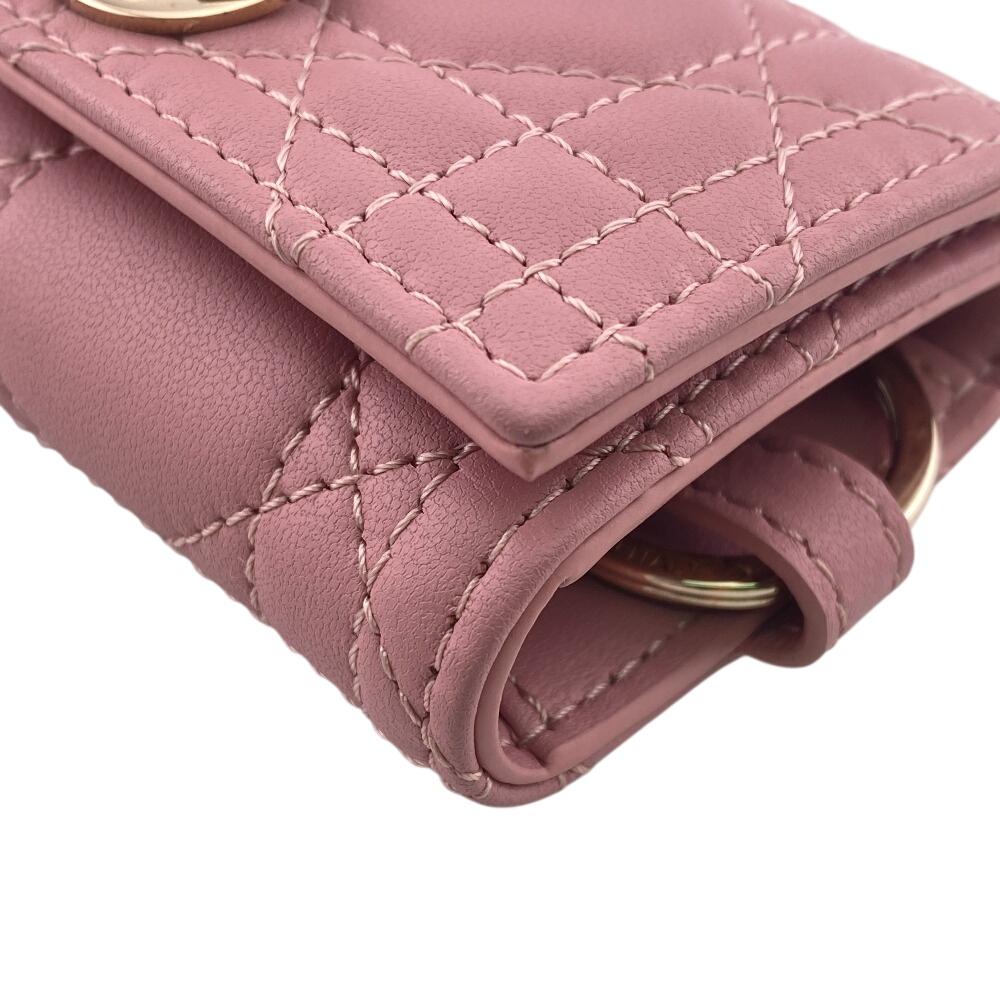 Dior S0983ONMJ 4-stitch quilting My Dior Aster lambskin Canage Key holder  pink lambskin Used