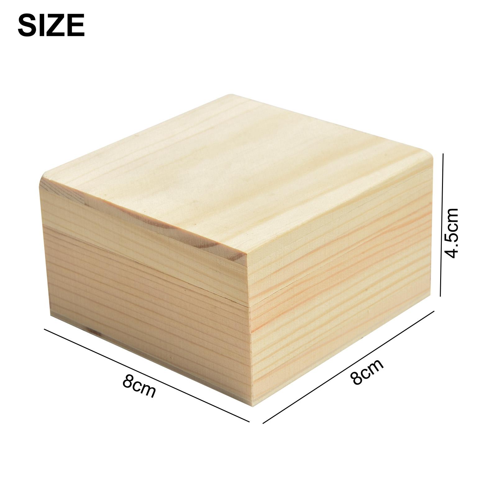 1PC Wooden Storage Jewelry Boxes Pine Upper And Lower Lid Storage Box Jewelry Collection Box Organizer Wood Display Box