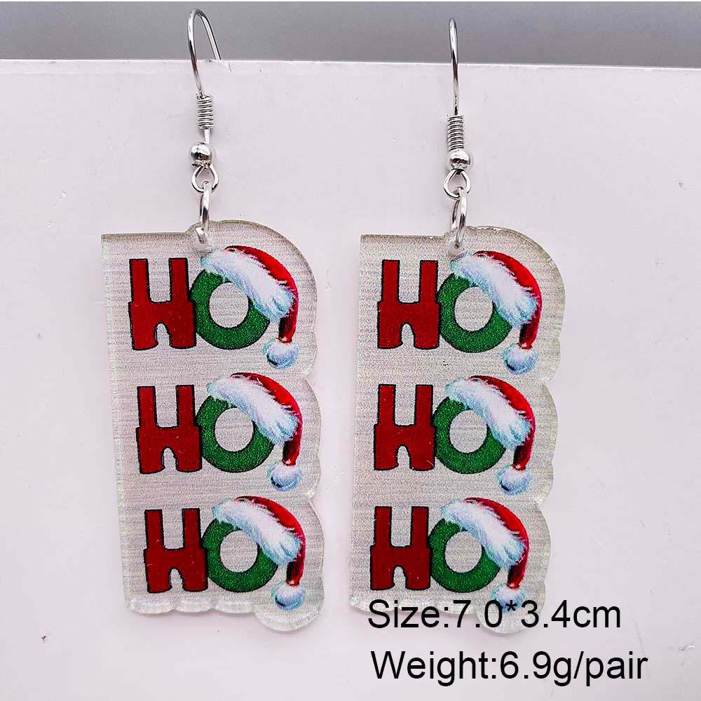 

European-American Christmas Snowman & Reindeer Acrylic Earrings - Festive Holiday Gift