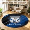 Round Rug Custom NameCanterbury-Bankstown Bulldogs Pattern Non Slip Carpet Home Floor Decor
