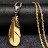 Hip Hop Veer Roestvrij Staal Lange Ketting voor Mannen Goudkleurig Mannelijke Ketting Ketting Sieraden Cadeau colar masculino N1039-QKCS02