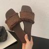Sommar ytterkläder Denim tofflor Vävda jeans platt botten 35-42 Strandskor Sandaler och tofflor för kvinnor