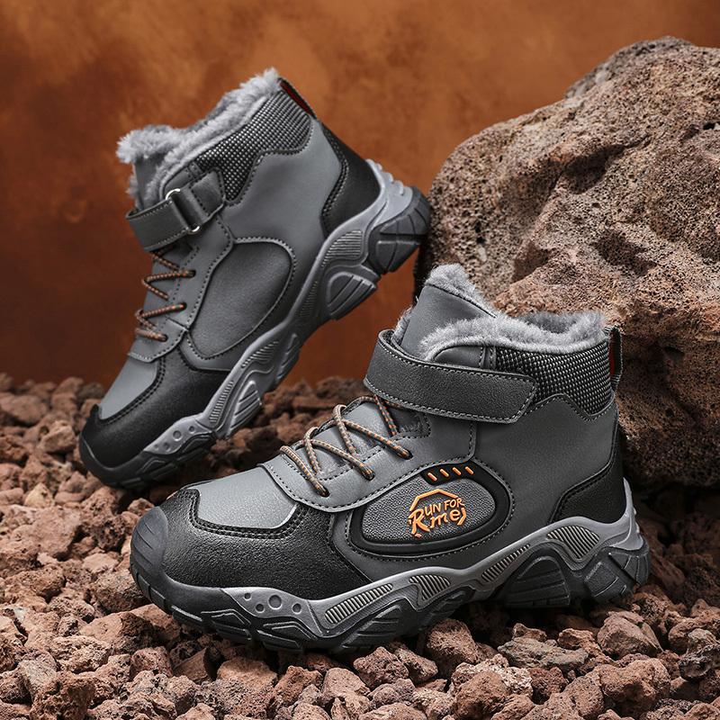 Kinder warme Schneestiefel Kinder Winter Baumwolle Schuhe rutschfeste Schnee im Freien warme Plüschstiefel High Top warme pelzige Schuhe wasserdichte warme Turnschuhe